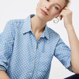 LOFT  Dotted Chambray Tunic Shirt